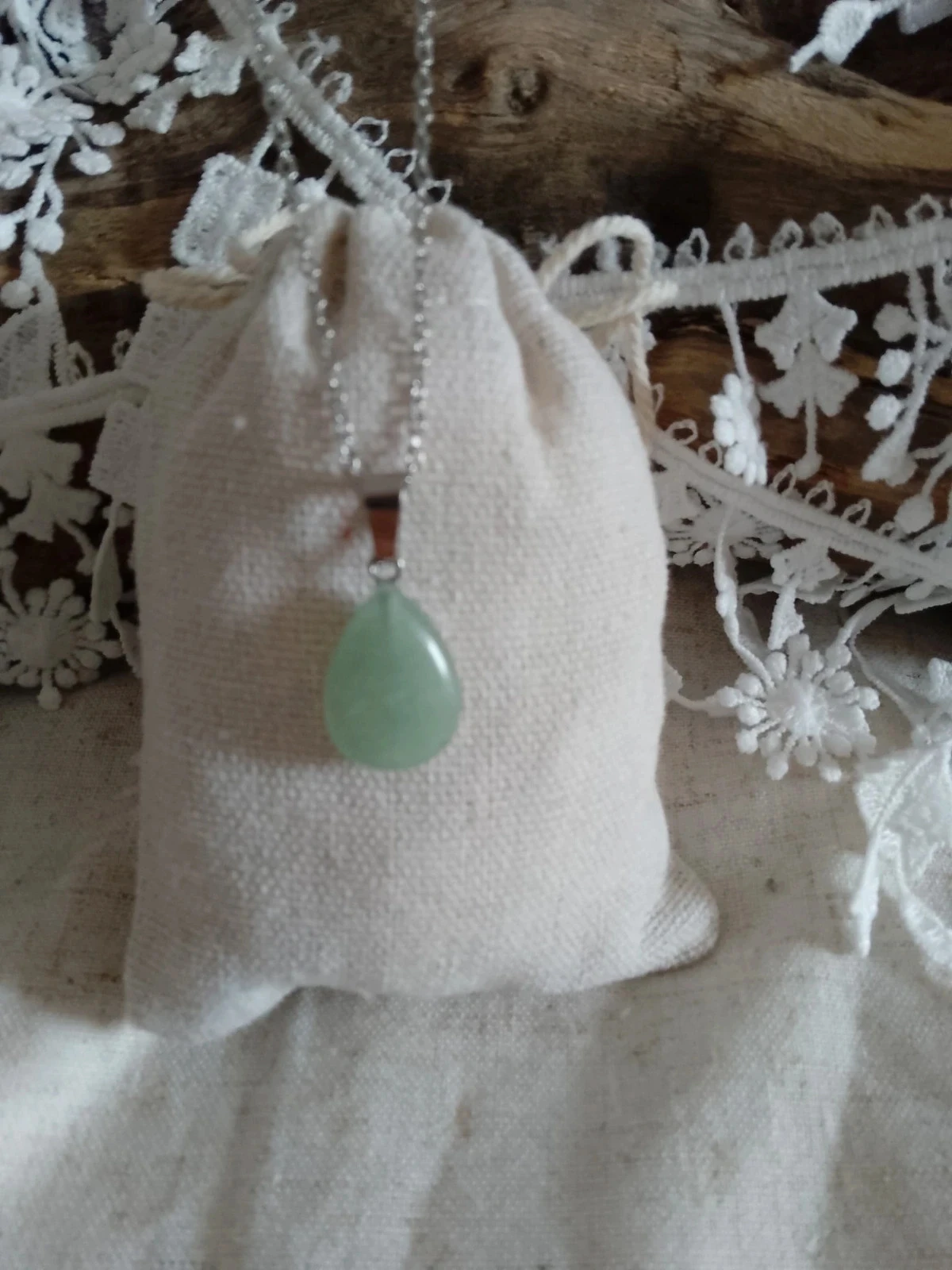 Collier boheme pierre naturelle aventurine verte